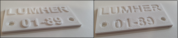 Ejemplos realizados en impresión 3D para la realización de lectura de caracteres